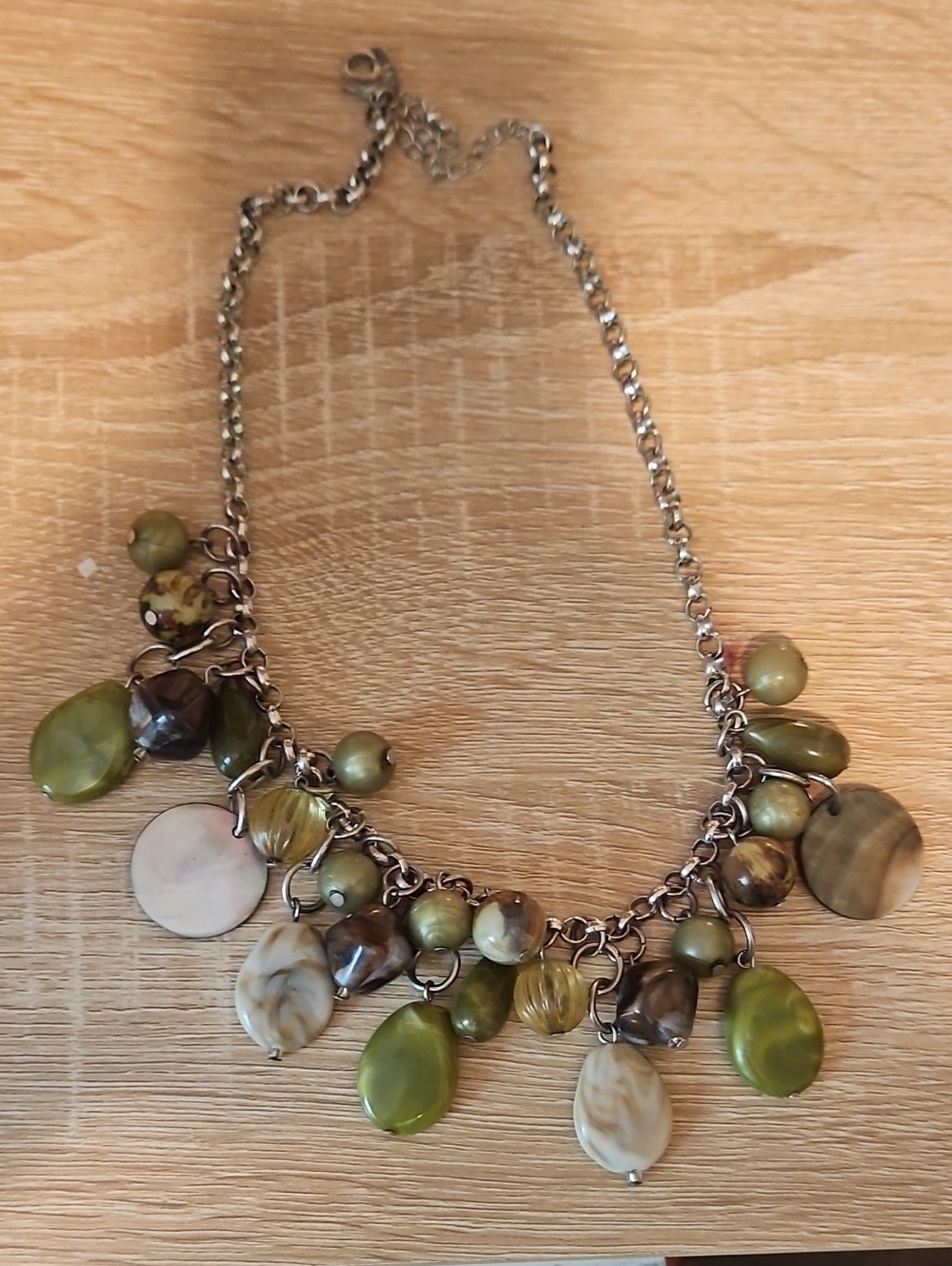 Green Multi-Bead Statement Necklace - Women Jewelry